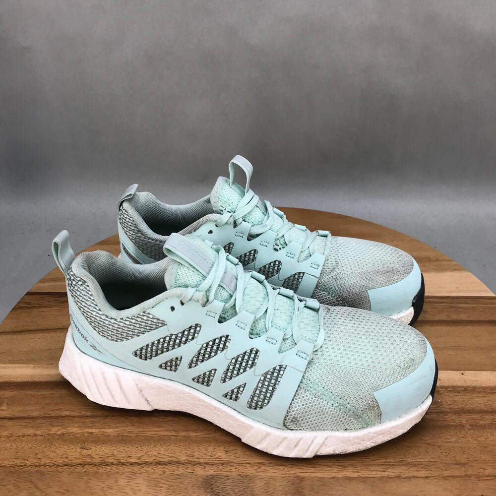 Reebok Floatride Energy Comp Toe Work Shoes Womens 7.5 M Blue Lace Up Low‎ Top